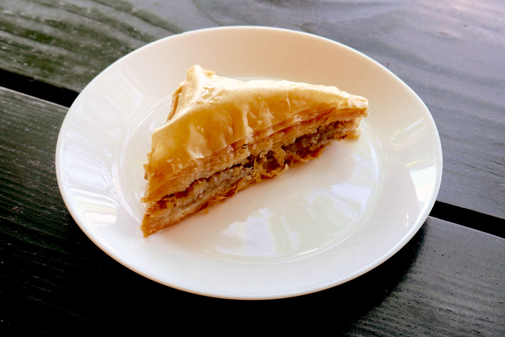 A sweet and flaky piece of Traditional Baklava at Habesha Cafe.