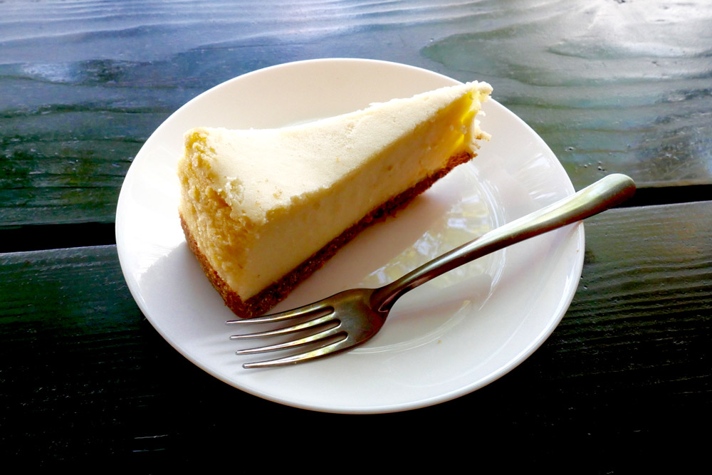 A creamy slice of the Special Cheesecake at Habesha Cafe.