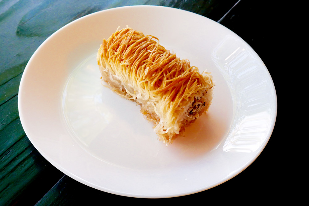 A sweet and flaky piece of Kataifi Baklava at Habesha Cafe.