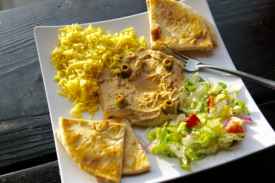 A delicious Hummus Plate at Habesha Cafe.